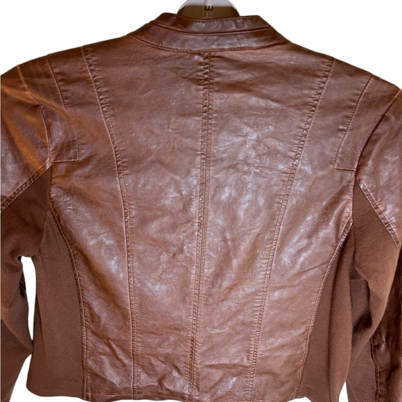 🤎 Maurices Brown Faux Leather Moto Jacket | Casual Chic | Women’s - Picture 6 of 7